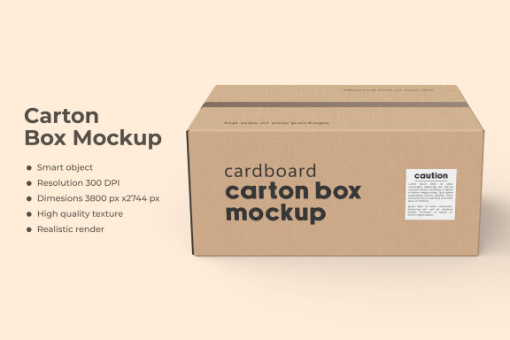 Rectangle carton box mockup