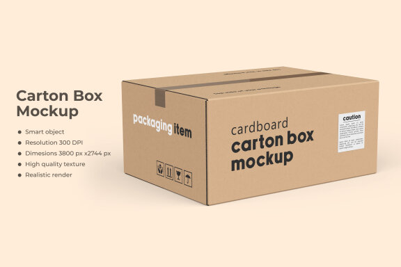 Rectangle carton box mockup