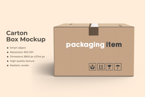 Rectangle carton box mockup