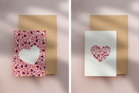 Valentine's Day Greeting Cards Bundle-9 Designs-Ready to Print-Print From Home