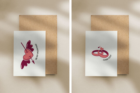 Valentine's Day Greeting Cards Bundle-9 Designs-Ready to Print-Print From Home