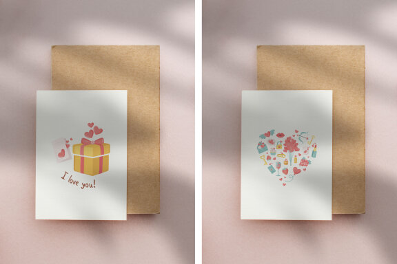 Valentine's Day Greeting Cards Bundle-9 Designs-Ready to Print-Print From Home