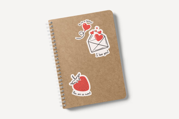 Valentine's Day Printable Stickers-9 Stickers-Ready to Print-Print From Home
