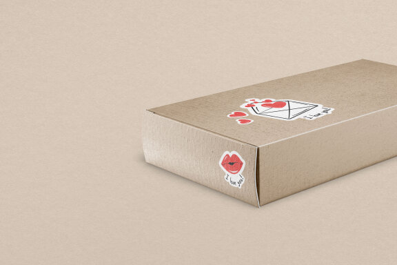 Valentine's Day Printable Stickers-9 Stickers-Ready to Print-Print From Home