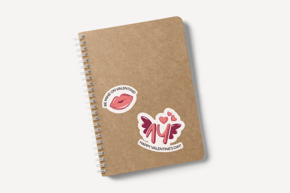 Valentine's Day Printable Stickers-9 Stickers-Ready to Print-Print From Home
