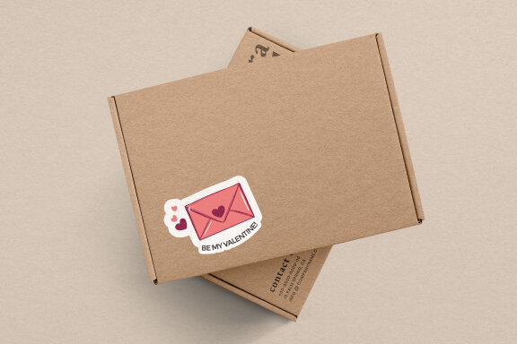 Valentine's Day Printable Stickers-9 Stickers-Ready to Print-Print From Home