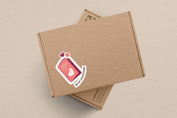 Valentine's Day Printable Stickers-9 Stickers-Ready to Print-Print From Home