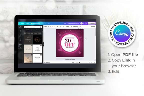 Valentine's Day Social Media Sale Posts-9 Designs-Canva Editable Templates