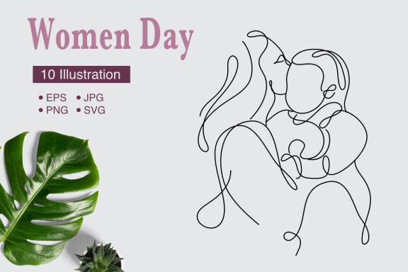 Women Day Line Art Minimal