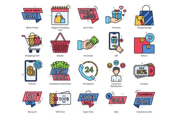 70 Black Friday Icons | Vivid