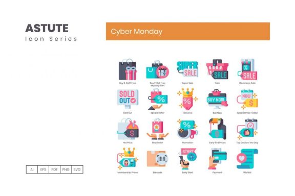 70 Cyber Monday Icons | Astute