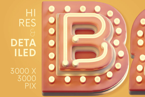 Theater Lights - 3D Lettering