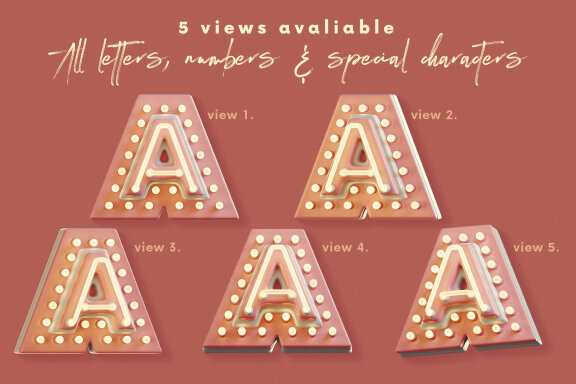 Theater Lights - 3D Lettering
