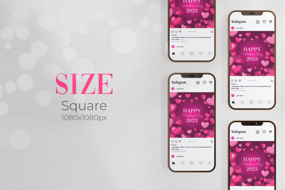 Happy Valentine's Day Editable Banner - JPG / Ai / Canva Template