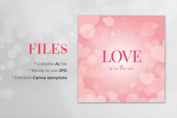 Valentine's Day Editable Banner - JPG / Ai / Canva Template