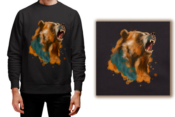 Rainbow Bear Sublimation, Grizly Bear PNG design