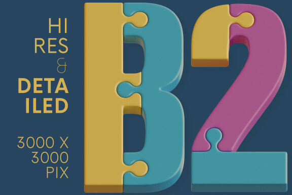 Color Puzzle - 3D Lettering