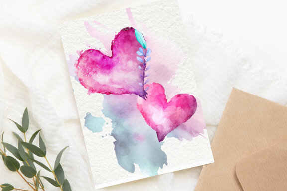 Beautiful and lovely watercolor heart