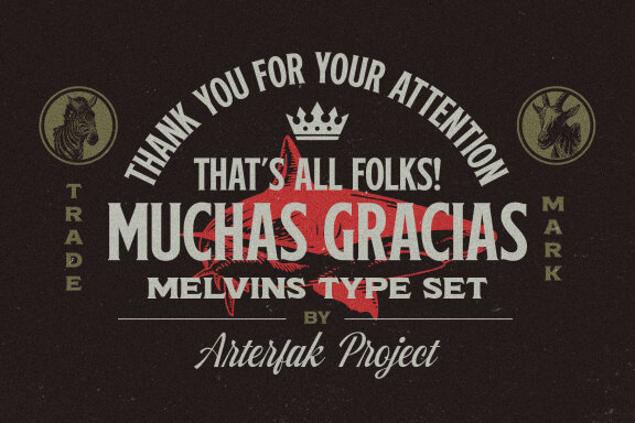 Melvins - 4 Font Set + Illustrations