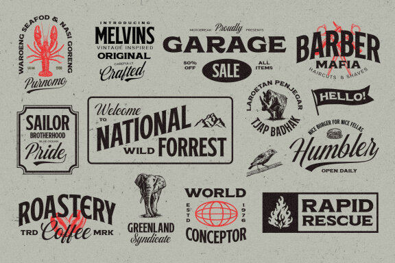 Melvins - 4 Font Set + Illustrations