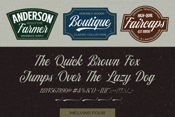 Melvins - 4 Font Set + Illustrations