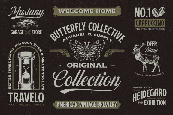 Melvins - 4 Font Set + Illustrations