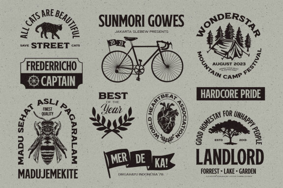 Melvins - 4 Font Set + Illustrations