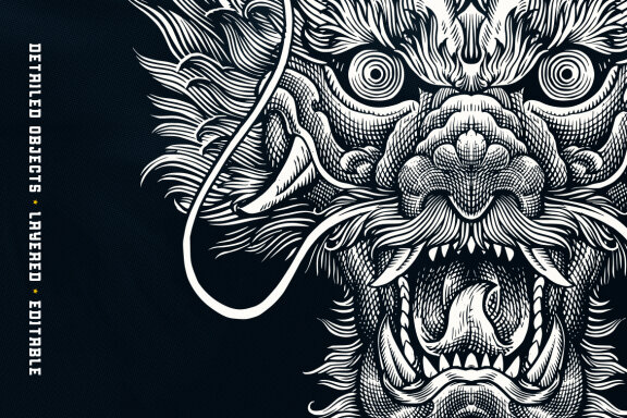 Dragon Head Illustration