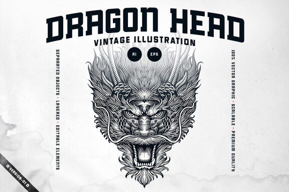 Dragon Head Illustration