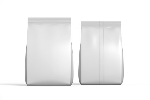 Matte Plastic Food Packaging Bag Mockup Under Daylight