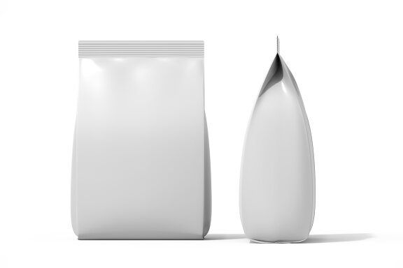 Matte Plastic Food Packaging Bag Mockup Under Daylight