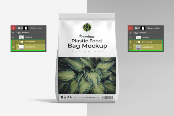 Matte Plastic Food Packaging Bag Mockup Under Daylight