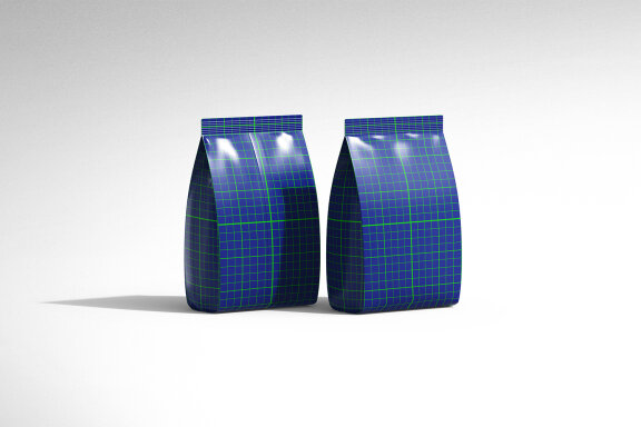 Matte Plastic Food Packaging Bag Mockup Under Daylight