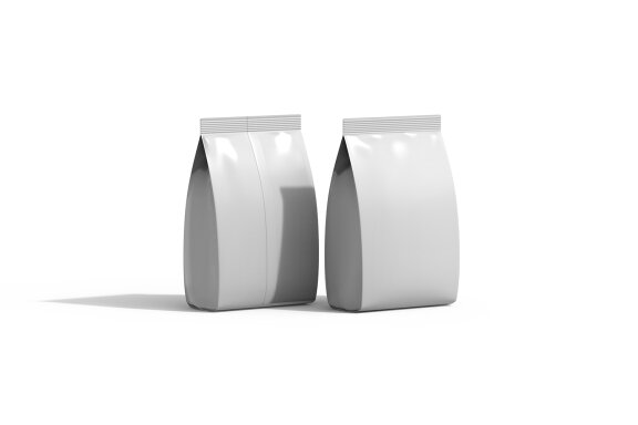 Matte Plastic Food Packaging Bag Mockup Under Daylight