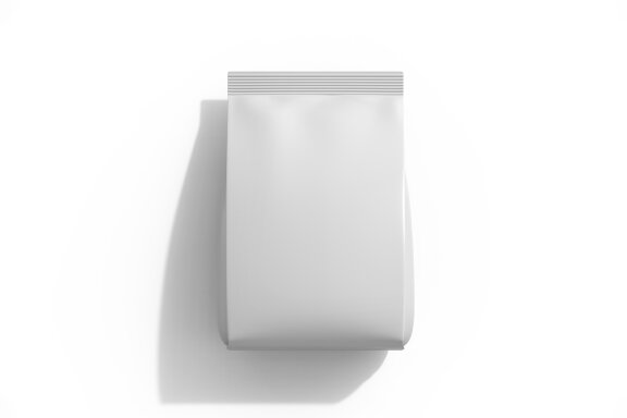 Matte Plastic Food Packaging Bag Mockup Under Daylight