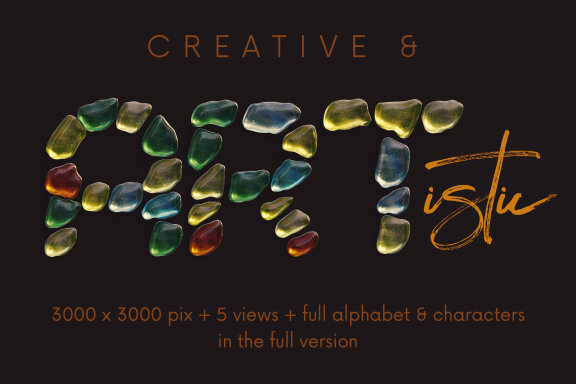 Beach Gems FREE 3D Alphabet