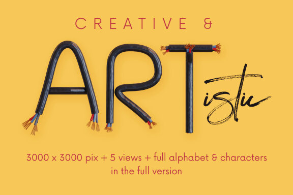 Electric Cable FREE 3D Alphabet