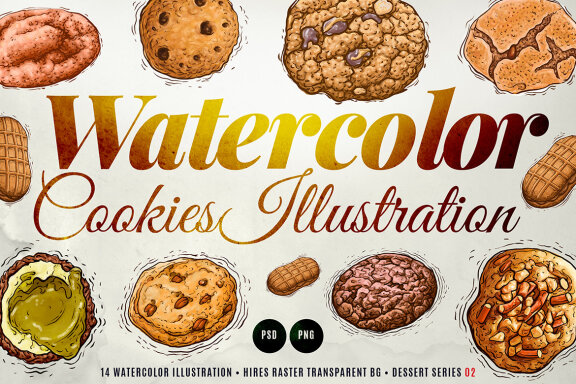 Cookies Watercolor Illustration