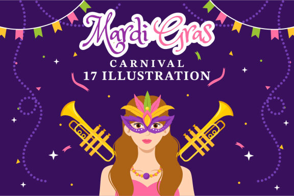 17 Mardi Gras Carnival Illustration