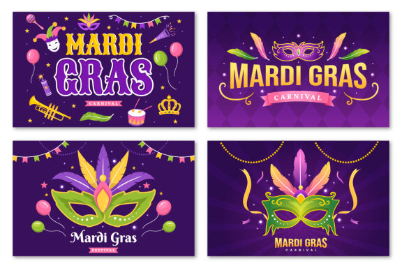 17 Mardi Gras Carnival Illustration