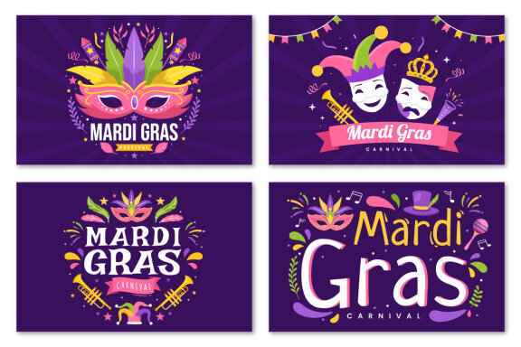 17 Mardi Gras Carnival Illustration