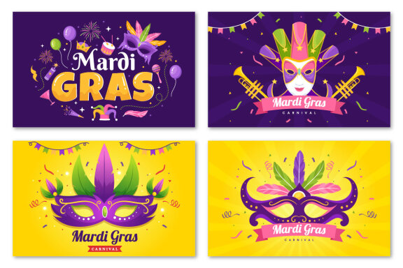 17 Mardi Gras Carnival Illustration