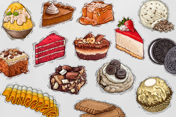 Cakes Watercolor Illustration