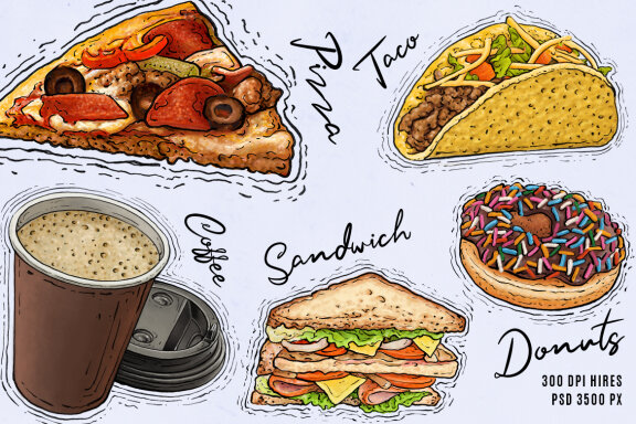 Fast food Menu Illustration