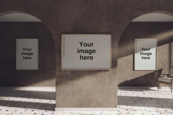 Curved Gallery Scene Mockups