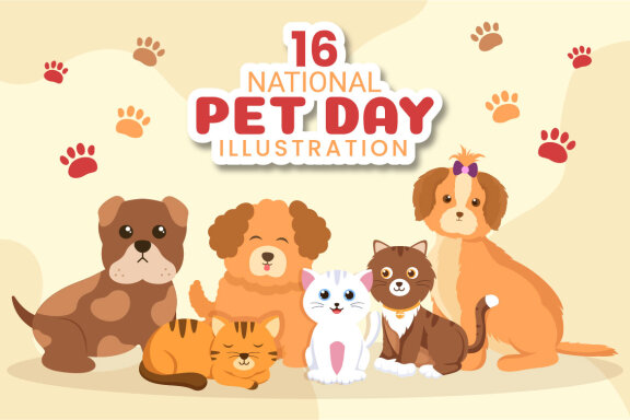 16 National Pet Day Illustration