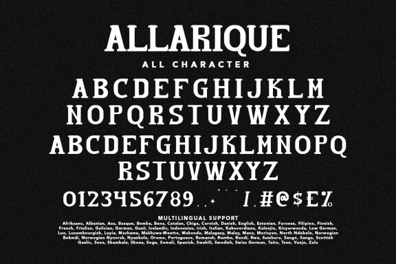 Allarique Medieval Serif Typeface
