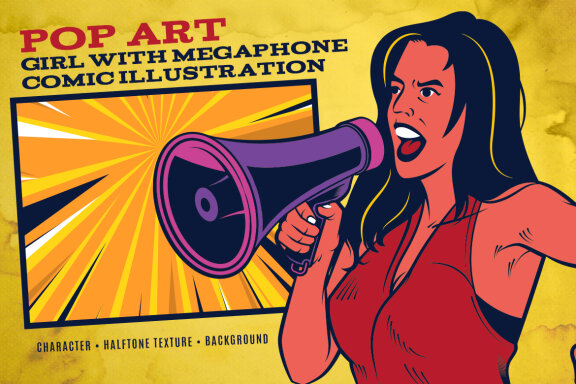 Pop Art Girl With Megaphone