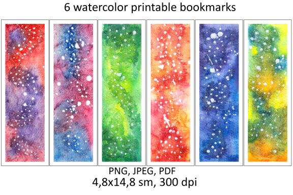 Watercolor Galaxy Bookmarks