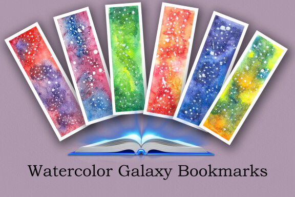 Watercolor Galaxy Bookmarks